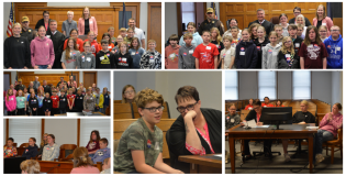 Fifth-Grade Students Hold Trial and Tour Pawnee County Courthouse